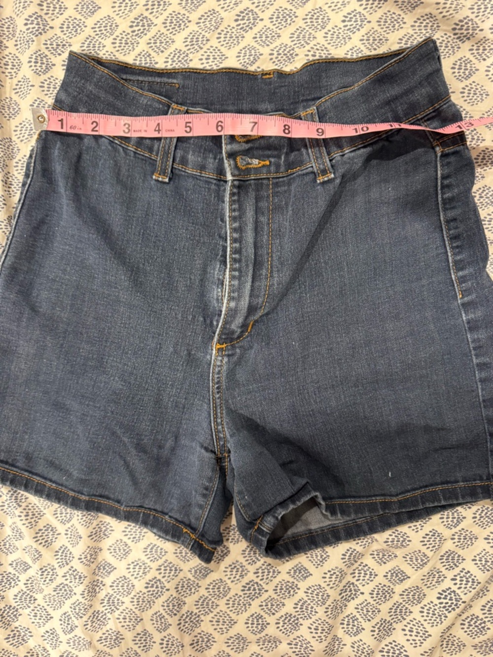 Angry Rabbit Dark Blue Denim Shorts with Contrast Stitching